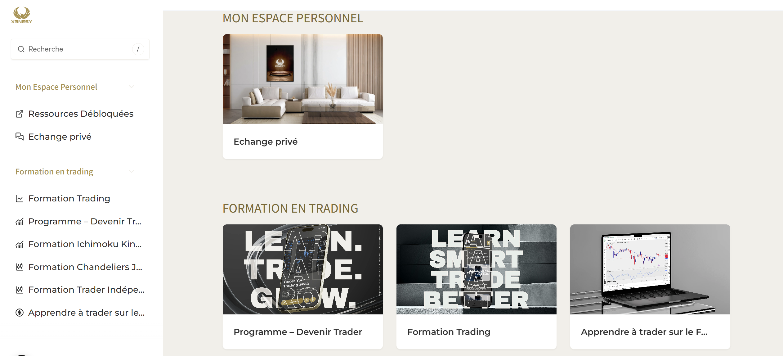Tableau de bord apprenant